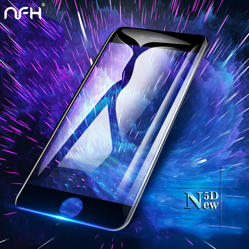 NFH 5д полное покрытие край закаленное Стекло для айфон 7 8 X 5 д Экран протектор 6 6s