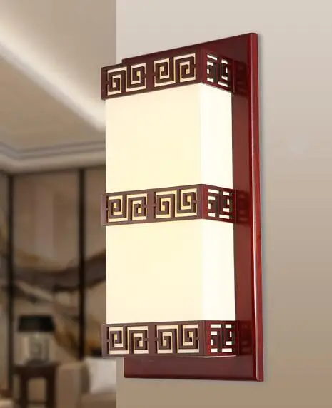 

Chinese style Wooden wall lamp stairways Hotel living room bedroom bedside wall lamp Wood carving pendant lamps ZA ZS73