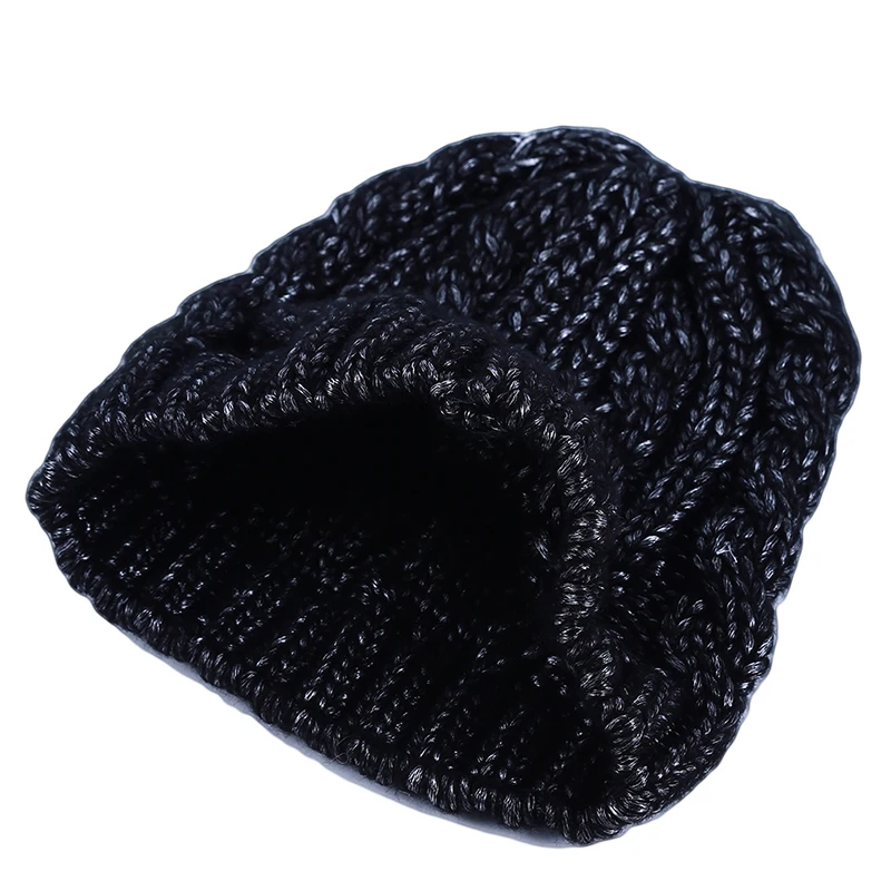 Женская Корейская версия диких твист вязаный Skullies осень и зима сплошной Повседневный модный теплый свитер шапка