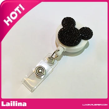 

Black Bear Decorated Retractable Badge Reel ID Holder
