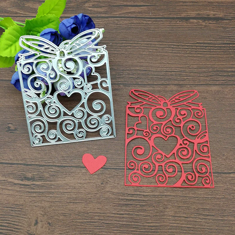 

Pretty bow Gift Box Metal Cutting Dies Stencil Scrapbooking Photo Album Card Paper Embossing Craft DIY
