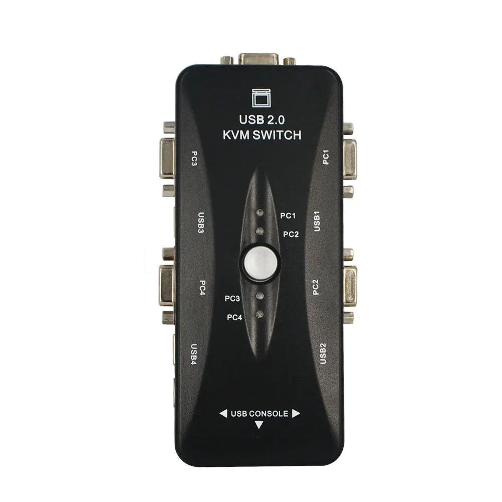 Kebidumei 4 порта USB KVM Переключатель концентратор коробка селектор адаптер USB 2,0 KVM 4 порты VGA печать Авто переключатель мониторная коробка VGA сплиттер
