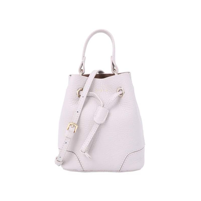 FURLA Кожаная мини-сумка на шнурке BOW7 - Цвет: gray 115016104