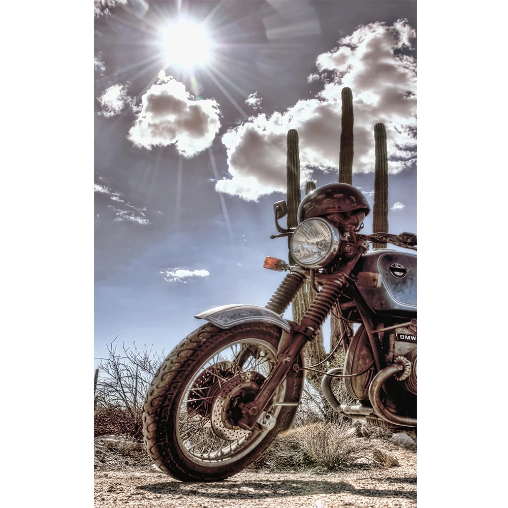 

LI LOYE DIY 5D Diamond painting cross stitch resin drill diamond mosaic embroidery Desert Motorcycle icon handicraft decor RT634