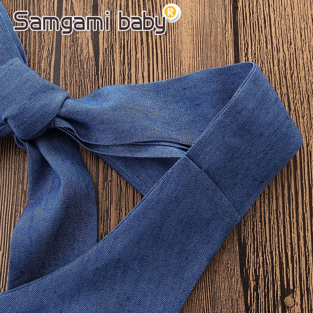 SAMGAMI/Одежда для маленьких девочек джинсовые штаны Однотонный комбинезон детская