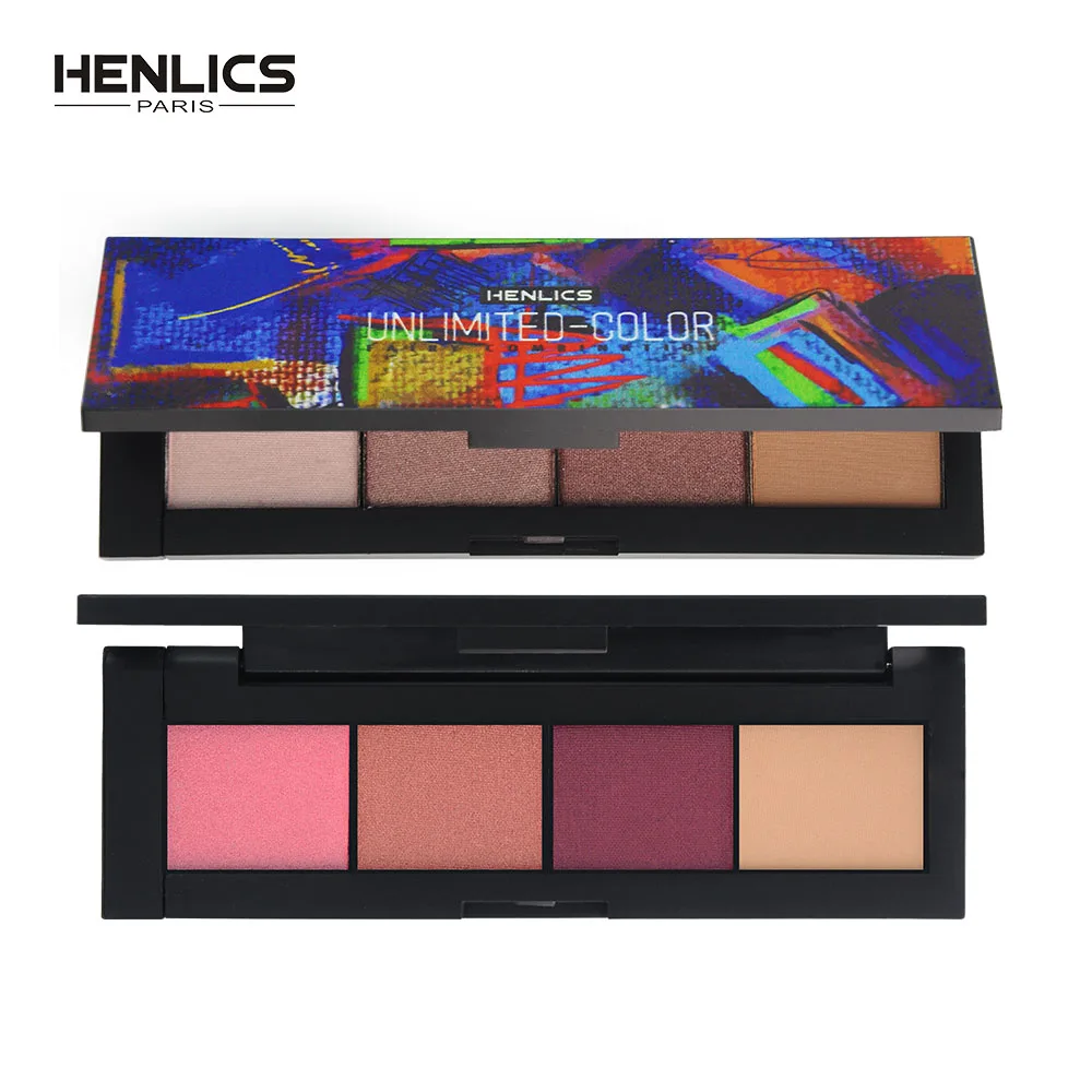 

HENLICS 4colors Pro Shimmer Matte Makeup Eye Shadow Palette Long Lasting Eyeshadow Natural beauty shadows