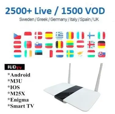 

Q1404 Cheapest Sweden IPTV Box IUDTV APP Subscription 1400 Live TV Android Europe Dutch Spain UK Netherlands 4K Smart IP TV Box