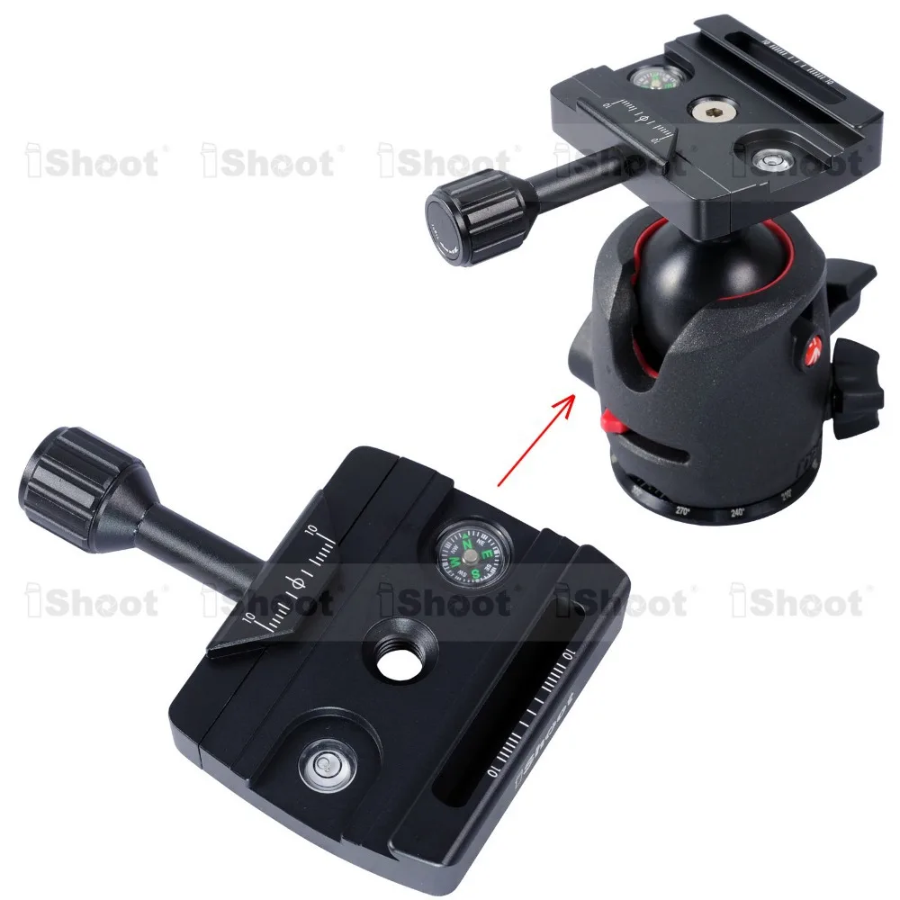 Зажим для Manfrotto 490 494 496 498 054 055 057, 200PL 410PL, RRS BH55 BH40 BH30 BH25, Arca Fit шаровая Головка быстросъемная пластина