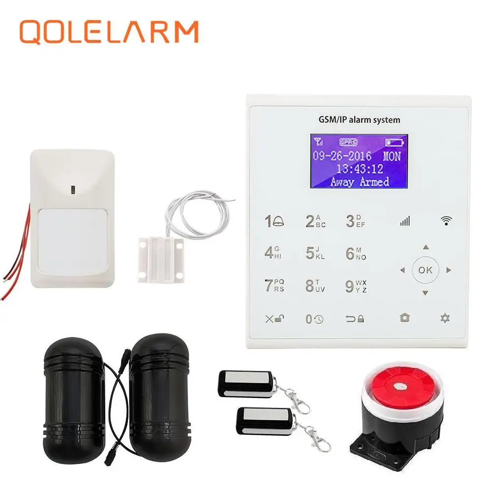 

Free shipping by Aliexpress Standard 433MHz Wireless SMS WIFI GSM Alarm Systems Security Home with wire sensor wire siren