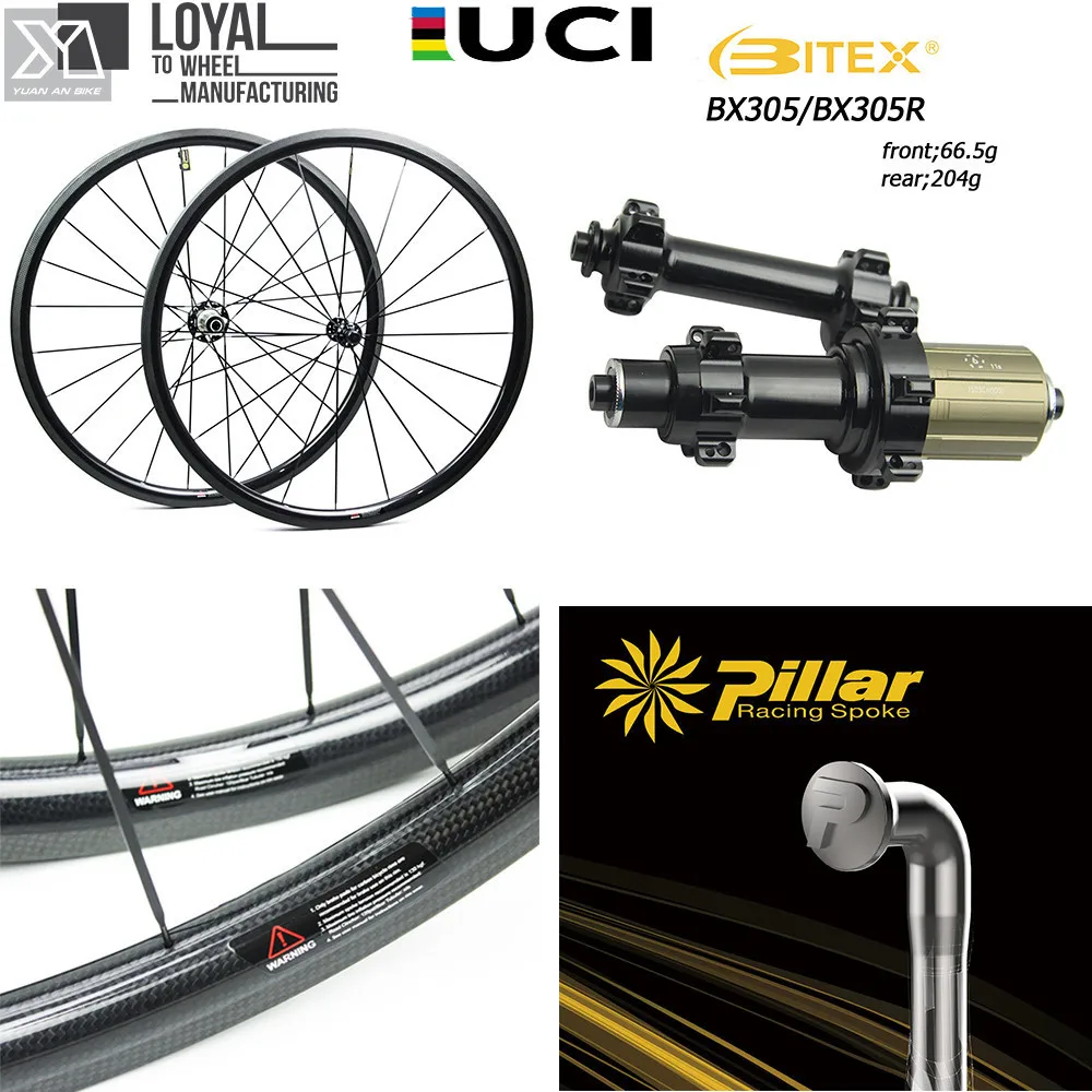 Carbon Fiber Wheelset 700C Road Bicycle Wheel 25mm Or 27mm Width