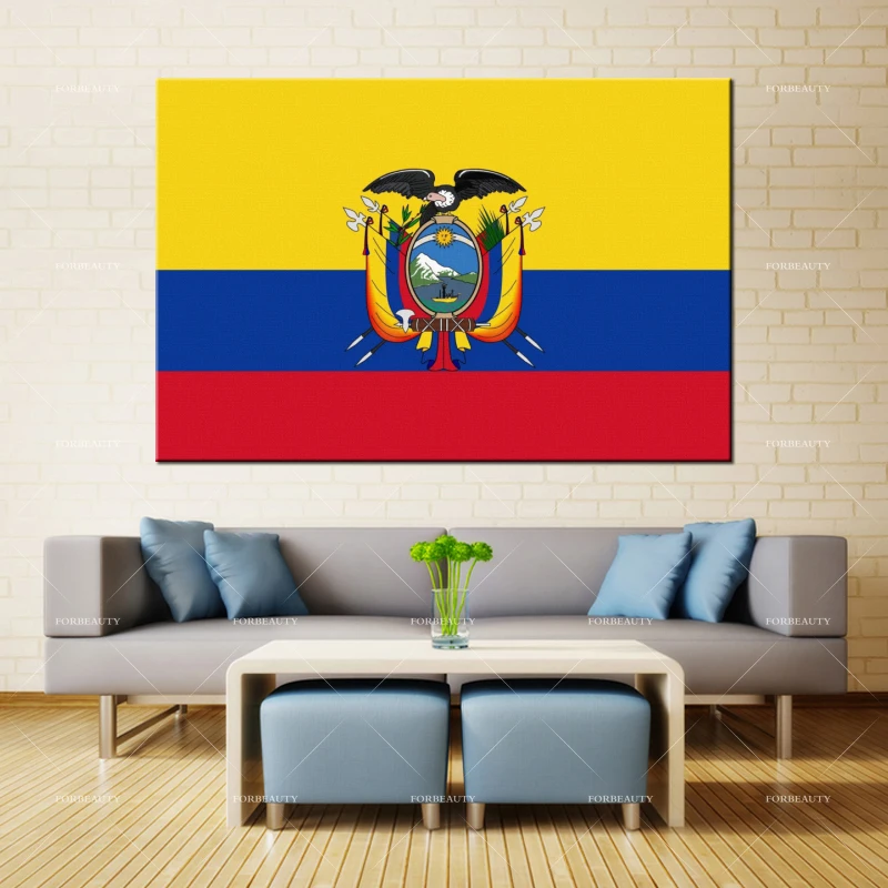 

Forbeauty Canvas Painting Wall Art flag_ecuador_herb Spray Printing Waterproof Ink Home Decor