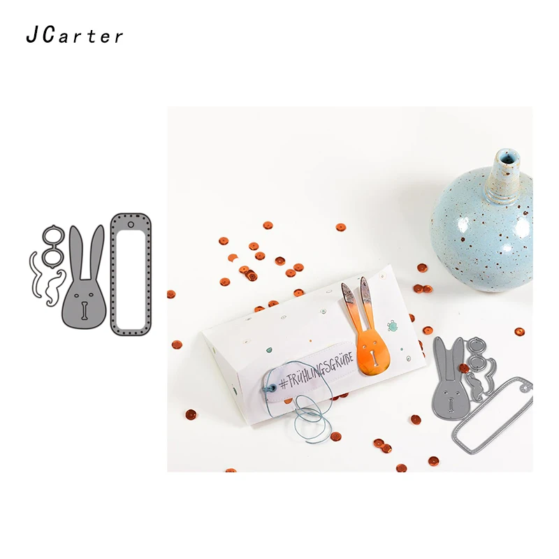

JC Metal Cutting Dies for Scrapbooking Rabbit Rectangle Frame Dies Cut 2019 Craft Die Stencil Paper Card Making Model Decoration