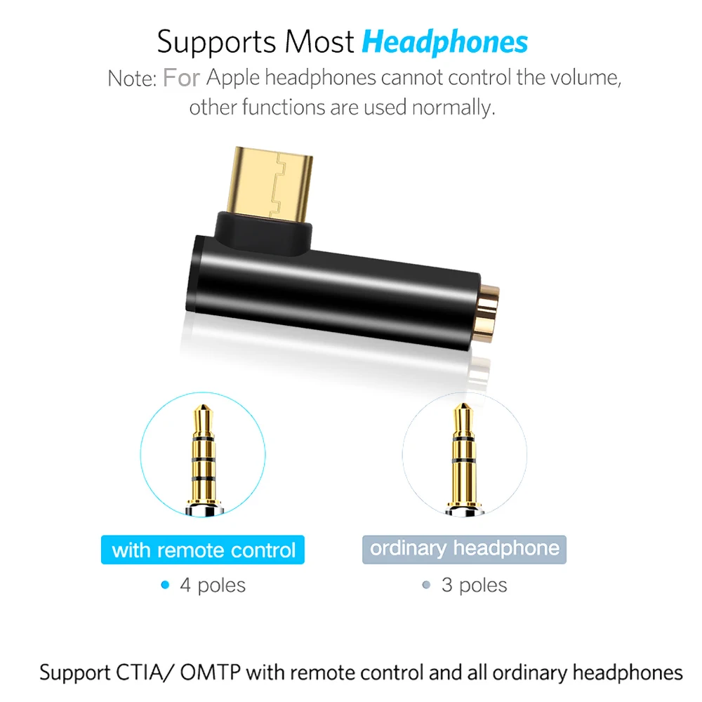 Тип C до 3 5 мм адаптер мобильный телефон наушники кабель iphone аудио для Xiaomi Android USB
