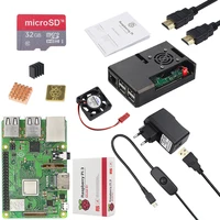 Original UK RS Raspberry Pi 3 Model B Plus + ABS Case + Cooling Fan + Power Adapter + Heat Sink for Raspberry Pi 3 Model B+