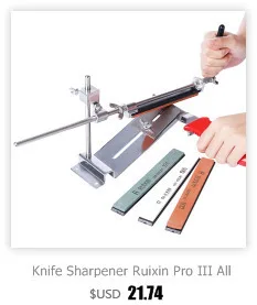 Knife Sharpener Ruixin Pro III All Iron Steel Professional Chef Knife Sharpener Kitchen Sharpening System Fix-angle 4 Whetston