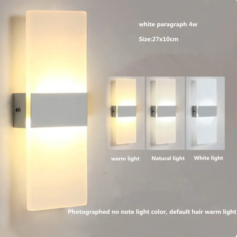 

LED Rectangular Bedside Lamp Living Room Bedroom Balcony Simple Modern Walkway Sconce Interior Lighting