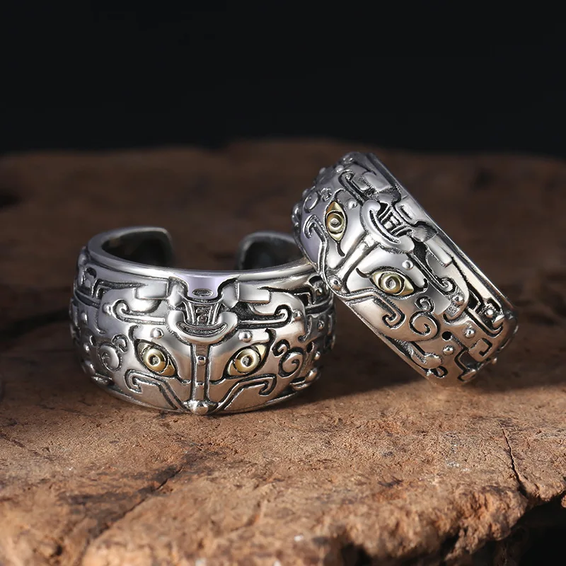 

2019 New Couple Adjustable Ring 100% Real 925 Sterling Silver Men Vintage Lucky brave troops LOVE Opening Ring Fashion Jewelry