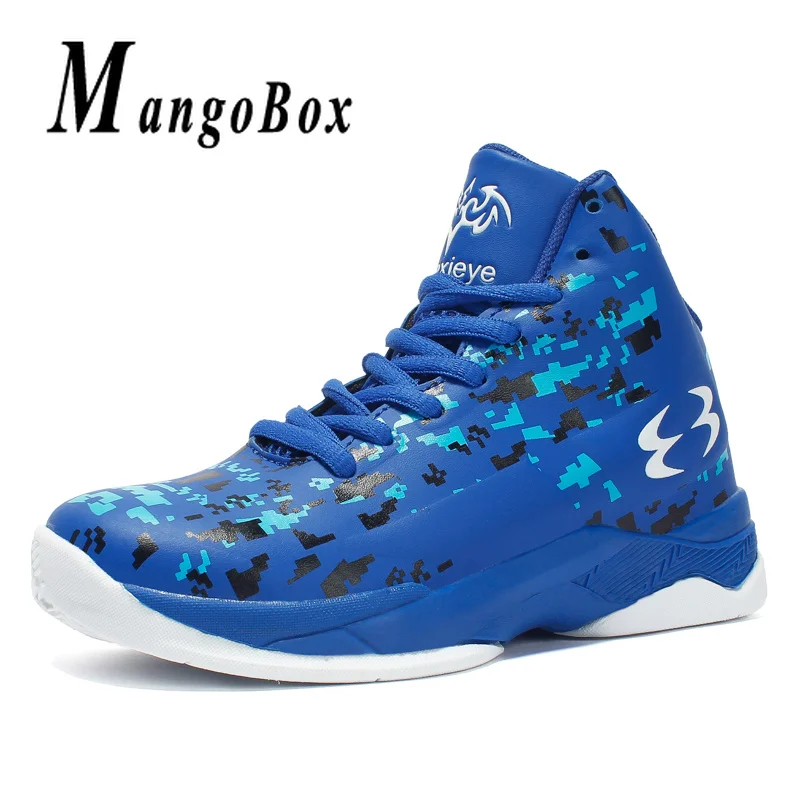 Basketball Shoes for Kids High Top Children Basketball Sneakers Comfortable Outdoor Children Boys Shoes Red Blue Kids Sport Shoe