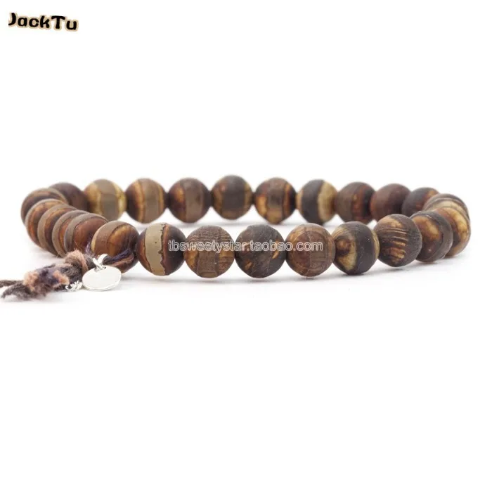 

JACK TU Deep brown beads single-circle male bracelet single wrap one lap new arrival Jewelry Fashion Newest Hot Sale Handmade