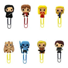 8 шт Горячая Игра престолов из фильмов, Мультяшные закладки для детей, бумажный зажим, держатель для страниц, офисные школьные принадлежности, канцелярские принадлежности, подарки