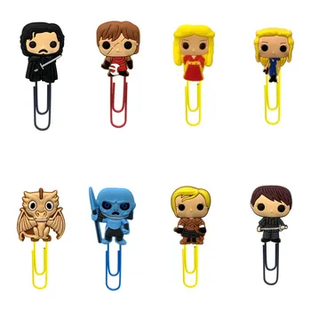 

8pcs Hot Movie Game of Thrones Cartoon Bookmarks for Kids Paper Clip Page Holder Office School Supplies Stationery Gifts