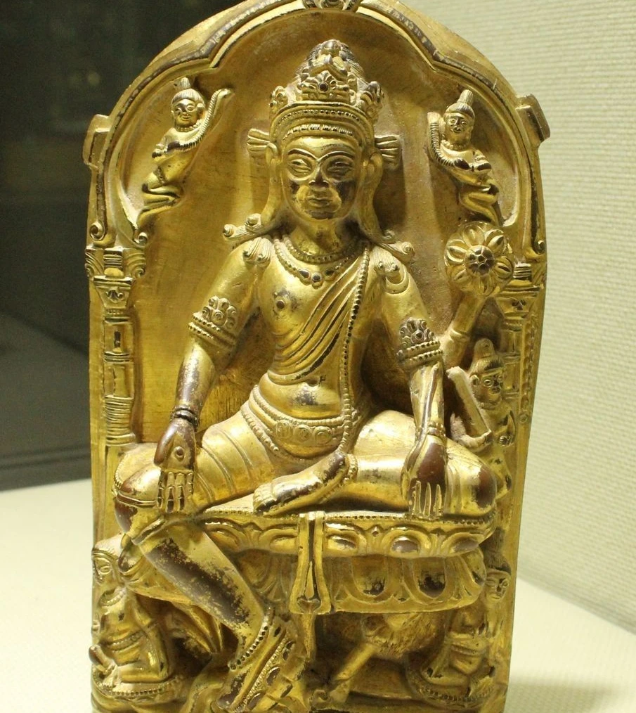 

Tibet Bronze Gilt Gold Green Tara Mahayana enlightenment Goddess Buddha Statue