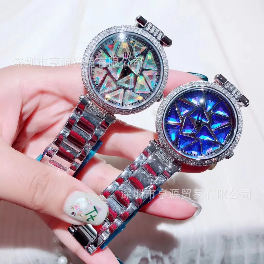 

New Rainbow Diamond Women's Watch full diamond steel belt quartz Women's Watch