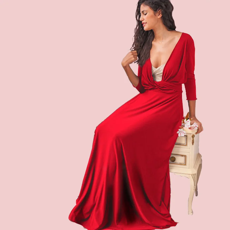 

SheBlingBling Infinity Wrap Women High Waist Dress 2019 Summer Bandage Ankle Length Party Dress Wedding Bridesmaid Maxi Dress