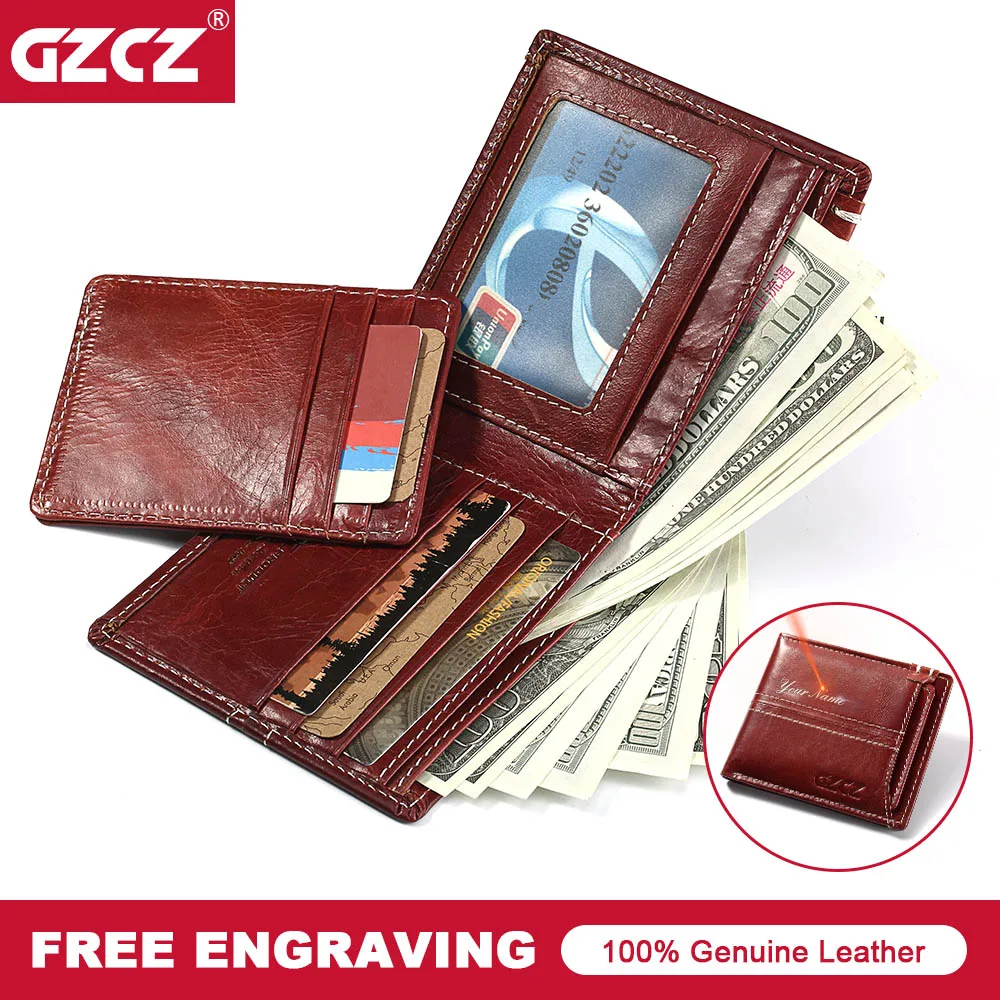 GZCZ винтажный 100% женский кошелек из натуральной кожи короткие двойные женские