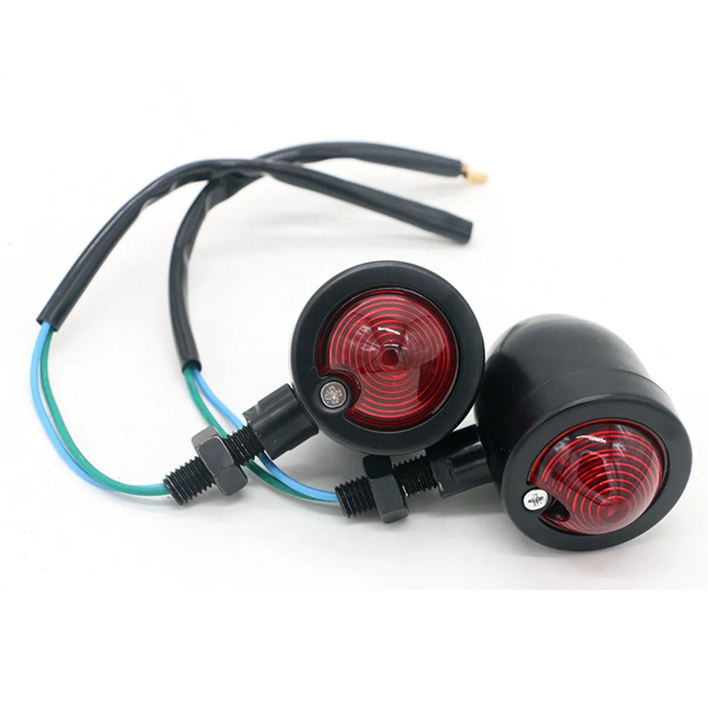 

1 Pair Motorcycle Turn Signal Indicator Light Amber Motorbike Blinker Headlight 12v Indicator lamp Bullet Chrome black new