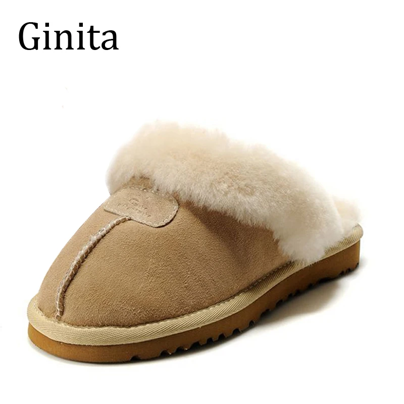 

Natural Sheepskin Fur Slippers Female Winter Slippers Women Warm Indoor Floor Slippers Top Quality Soft Wool Lady Home Shoes