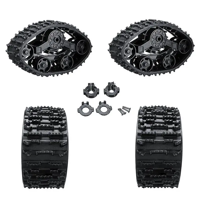 4PCS Black 4WD Replacement Caterpillar Band Track Remote