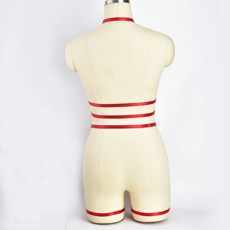 Эластичные сексуальные подвязки для ног, ремни для бюстгальтера, ремни для груди, 2 комплекта из двух частей, женские регулируемые подтяжки для тела, бандажные наряды с ремнями