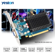 Yeston Radeon R5 230 GPU 2 ГБ GDDR3 64 бит игровой настольный компьютер PC Видео Графика карты поддерживают VGA/ HDMI PCI-E X16 2,0