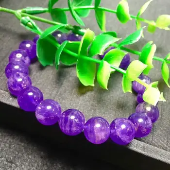 

Free Shipping Natural Amethyst Quartz Crystal Beads One Bracelet AAA 10.5mm