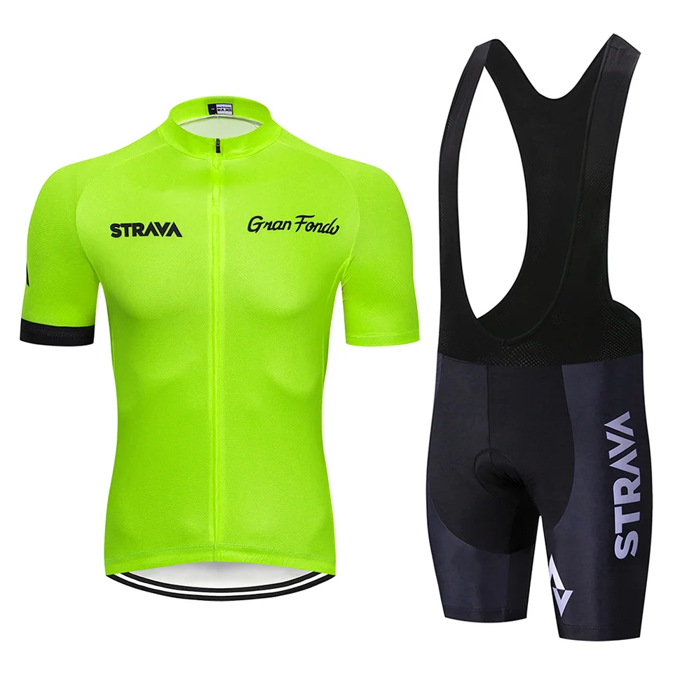 1 Команда STRAVA флуоресцентный цветной велосипед Джерси Ropa быстросохнущие мужские летние велосипедные майки Pro 9D Велоспорт гелиевая Подушка шорты - Цвет: 1
