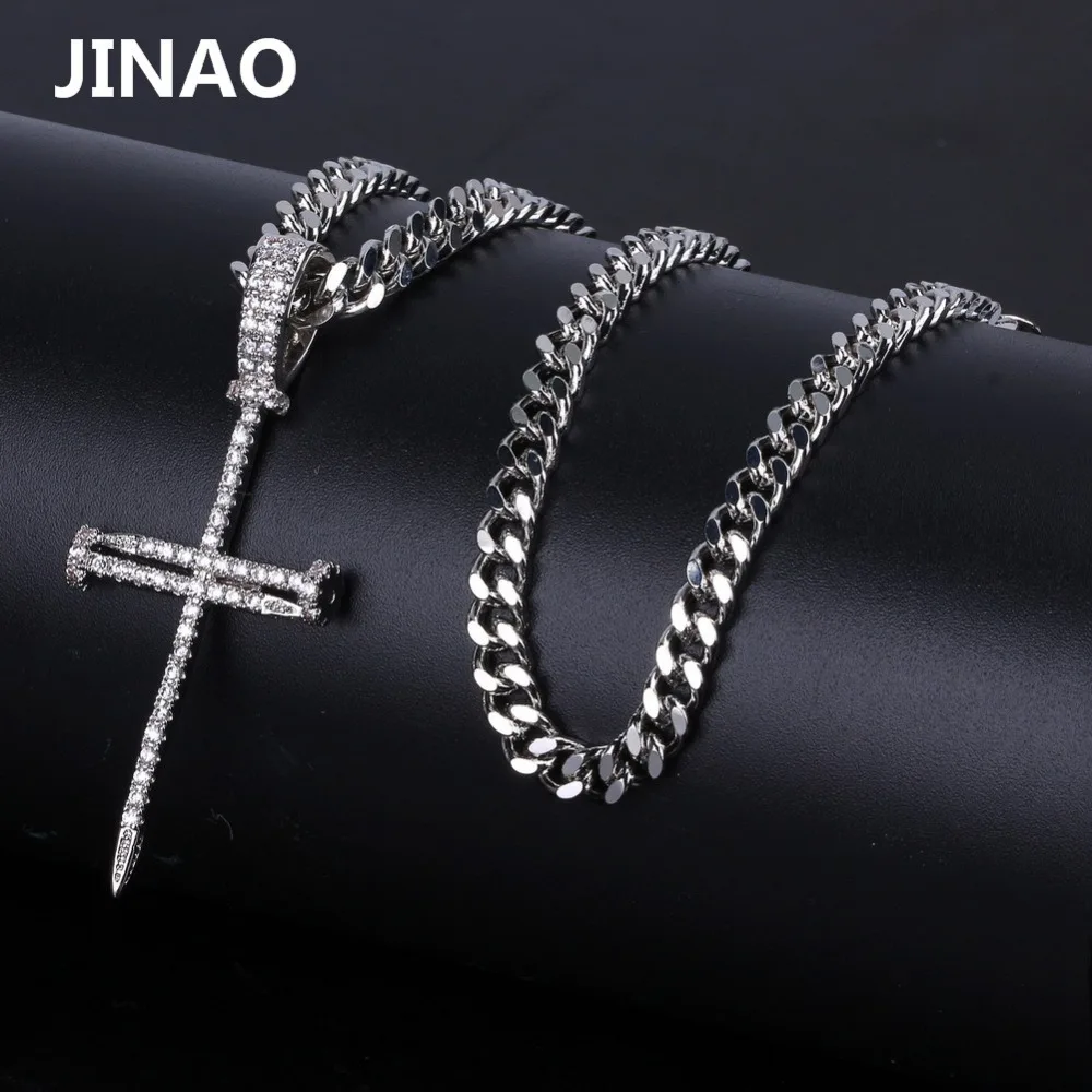 

JINAO New Cross Necklaces & Pendants Gold Silver Plated Fashion Cross CZ Crystal Zircon stone pendant necklace Christmas gift