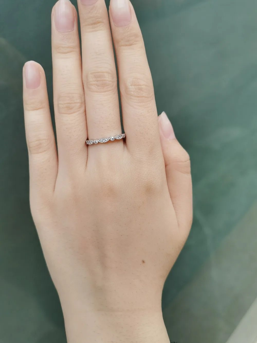 Newshe Настоящее серебро 925 пробы арт-деко обручальное кольцо для женщин AAA кубический цирконий