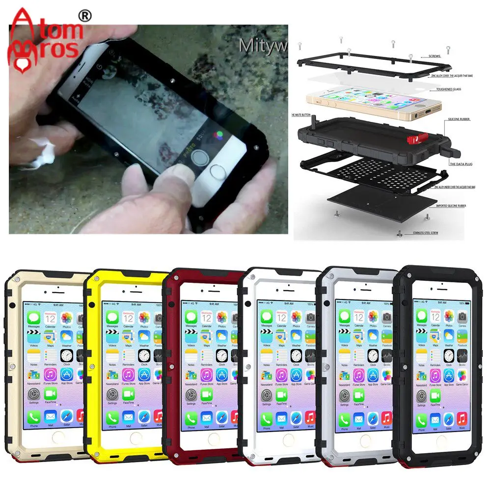 imágenes para IP68 100% Impermeable de Aluminio del Metal Armor Caso Duro Para el iphone 6/6 s Cubierta Subacuática 3 M Buceo A Prueba de Golpes casos de Shell imágenes para IP68 100% Impermeable de Aluminio del Metal Armor Caso Duro Para el iphone 6/6 s Cubierta Subacuática 3 M Buceo A Prueba de Golpes casos de Shell