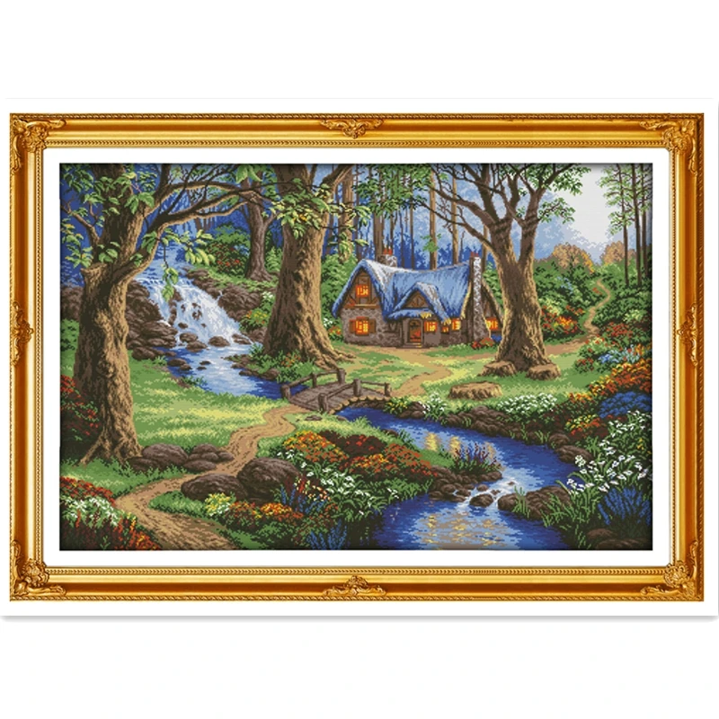 Forest Landscape Cross Stitch DMC Counted Chinese Cross Stitch Kits