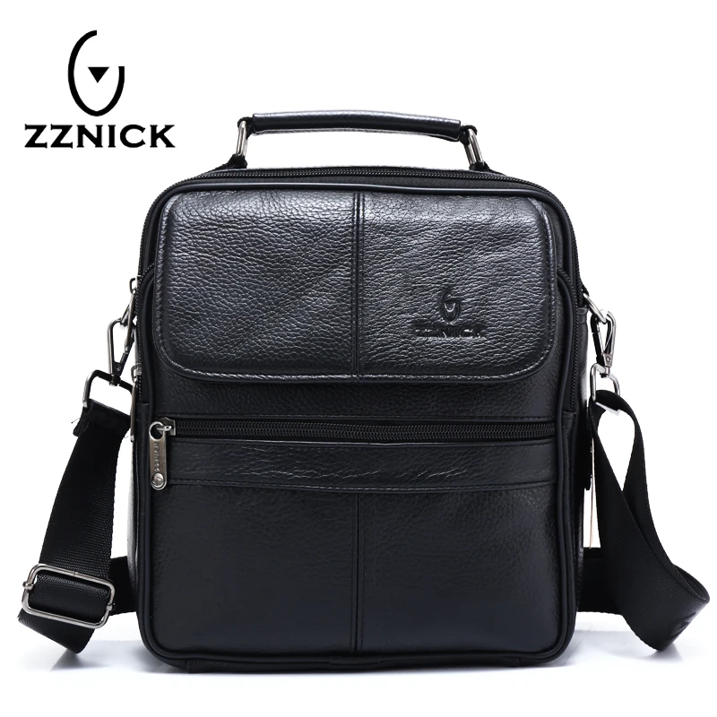 ZZNICK 2018 جلود الأبقار الأصلية حقيبة كتف صغيرة حقيبة ساع الرجال السفر Crossbody حقيبة حقائب جديد أزياء الرجال حقيبة