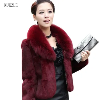 

Women autumn fashion imitation rabbit fur slim coat 2018 Korean casual vintage faux fur Windbreaker thick warm faux fur Jackets