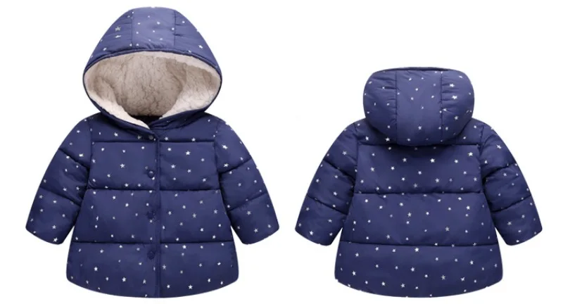 Куртки для маленьких мальчиков; утепленная теплая верхняя одежда для девочек; одежда для детей; хлопковая верхняя одежда с принтом для маленьких девочек; пальто с капюшоном; детская куртка