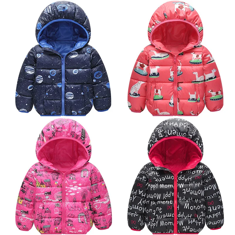 

Girls Boys Winter Down Jacket Kids Hooded Cartoon Coat Baby Girl Snowing Warm Outerwear Boy Clothing Children's Clothes Jacket