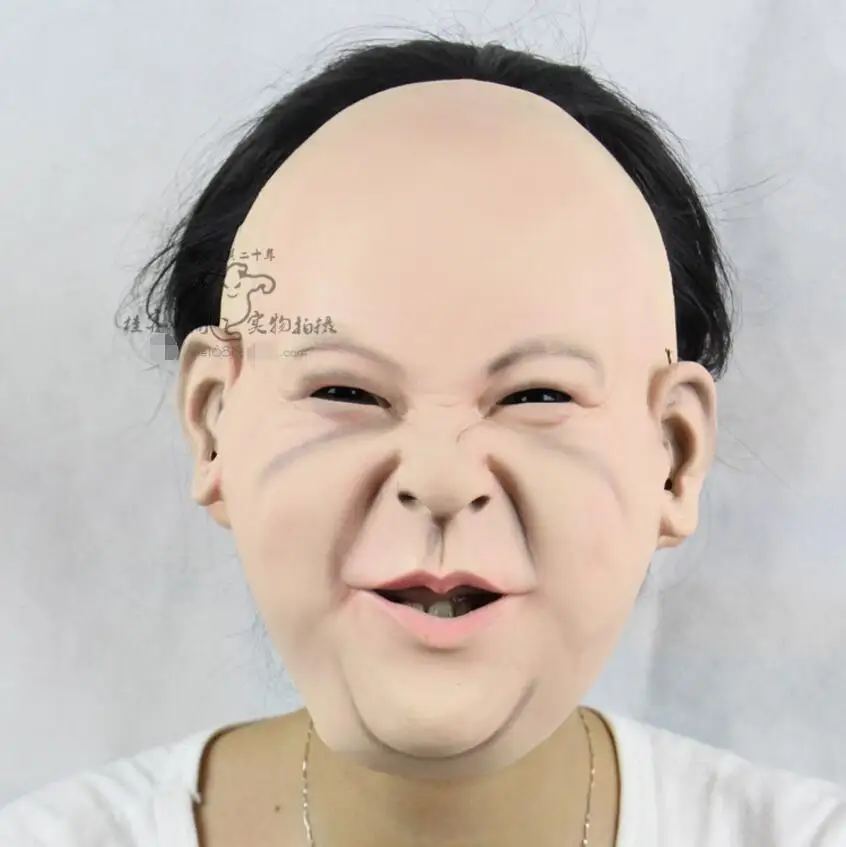 2017 Halloween Funny Smiling Old Man Latex Mask Realistic Old People