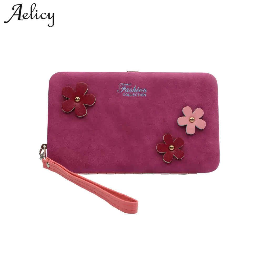 

Aelicy long hasp wallet female floral pattern famous brand wallet women high quality fashion lovely women's purses 1113