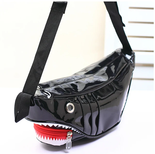 Free Shipping Funny Bag Style Shark Man Chest Women Lady Causal Free Shipping Funny Bag Style Shark Man Chest Women Lady Causal Lovely Patent Leather