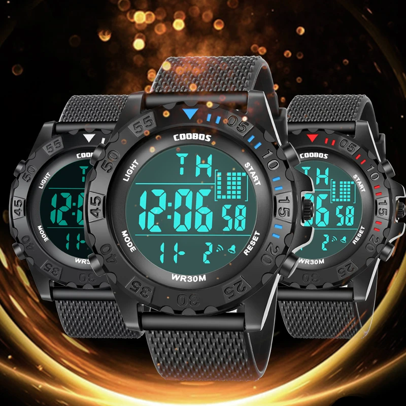 

2019 New High Quality Men outdoor Sport Calendar Electronic Watch Waterproof LED Luminous Week Men's Watches Male Boy Gift Clock