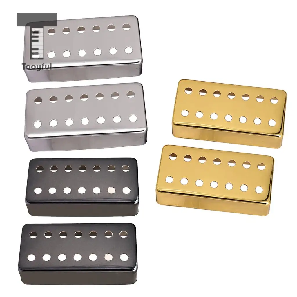 Tooyful 2 Pieces 14 Holes Humbucker Pickup Replacement Covers Shell for