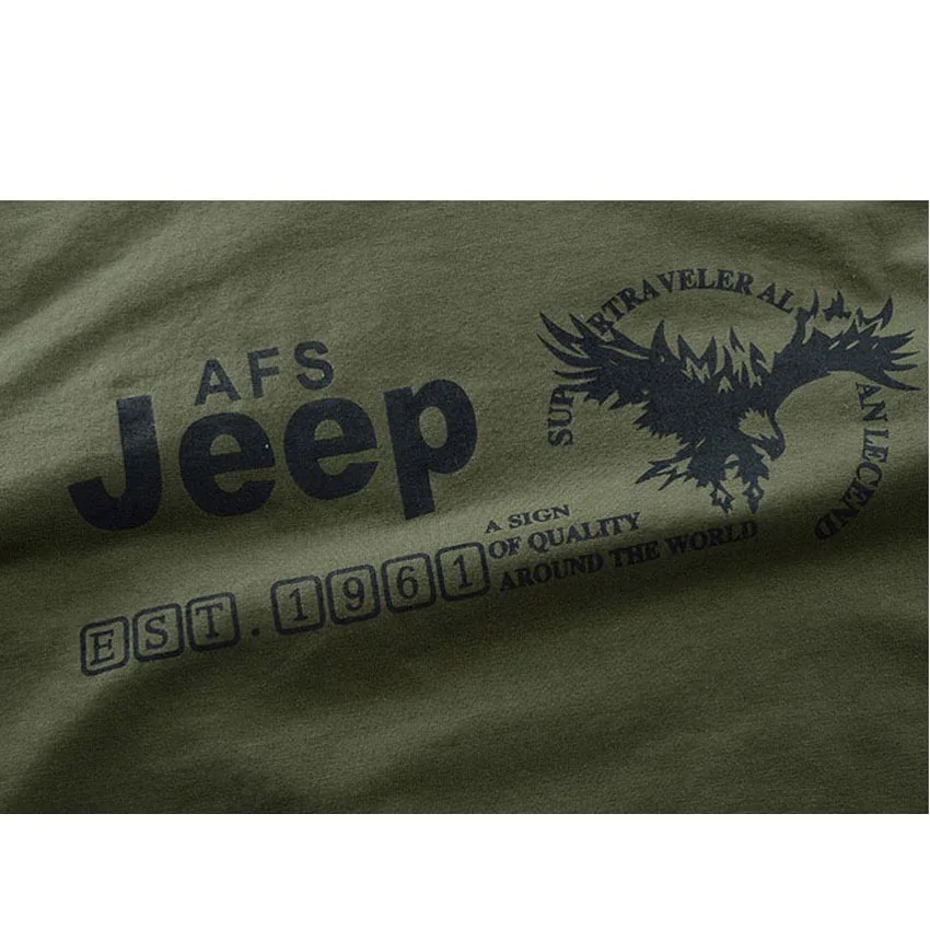 AFS JEEP, брендовая Военная футболка, Мужская одежда, короткий рукав, круглый вырез, футболки, летнее платье-футболка, высокое качество, мужские топы, футболки